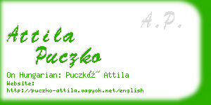 attila puczko business card